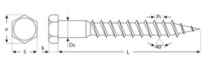 ЗУБР ШДШ DIN 571, 160 х 12 мм, шуруп с шестигранной головкой, цинк, 150 шт (300450-12-160-150)