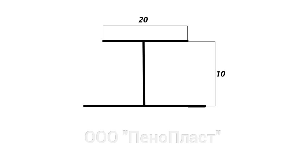 Н профиль 10 мм - 3500 мм от компании ООО "ПеноПласт" - фото 1