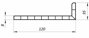 Угол 120*35*8 мм - 2250 мм