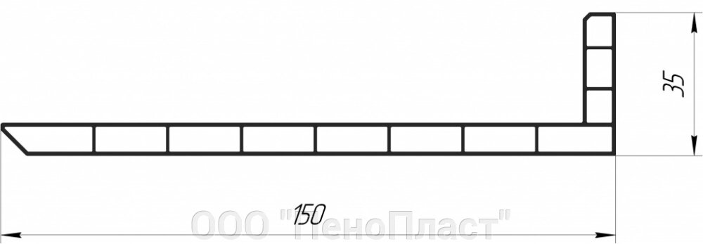 Угол 150*35*8 мм - 2500 мм от компании ООО "ПеноПласт" - фото 1