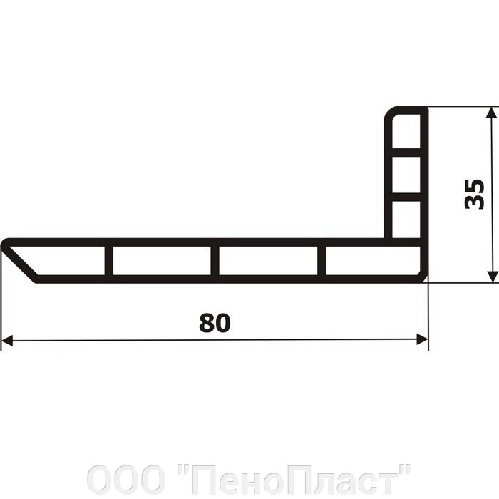 Угол 80*35*8 мм - 1750 от компании ООО "ПеноПласт" - фото 1
