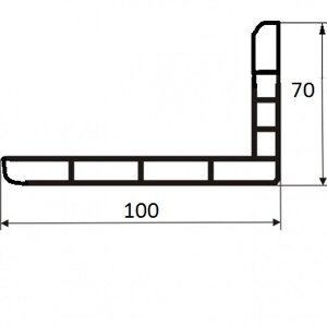 Уголок 100x70x8x90 - 1000 мм