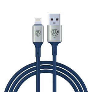 BY Кабель для зарядки Space Cable Pro iP, 2.4А, 1м, Быстрая зарядка, штекер металл, синий