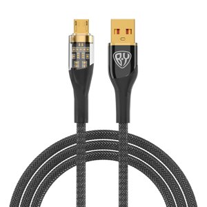 BY Кабель для зарядки Space Cable Techno Micro USB, 1 м, 3А, Быстрая зарядка QC3.0, черный