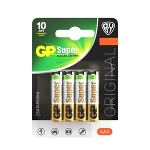 GP super BY original батарейки 4шт, тип ааa, 24AGM-2CR4, BL