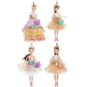 ИГРОЛЕНД Кукла в наряде единорога шарнирная, 29 см, ABS, PVC, 22х36х6см