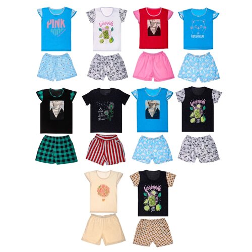 Комплект женский (футболка и шорты), р. 44-54, 100% хлопок, арт. 394339, ТМ Ромашка