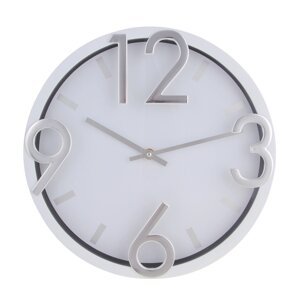 LADECOR CHRONO Часы настенные круглые, пластик, d30 см, 1xAA, цвет белый, арт. 06-19