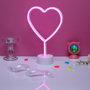 Светильник с LED подсветкой "Сердце", ПВХ, 29,5x8,5x20 см