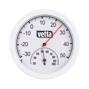 VETTA Термометр круглый, измерение влажности воздуха, блистер, 12,5см, пластик, металл
