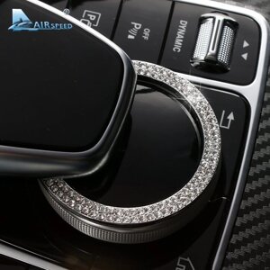 Декоративное кольцо мультимедиа со стразами для Mercedes C-class w205
