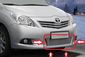 Декоративный элемент воздухозаборника бампера нижний d 10 мм (9 трубочек) для Toyota Verso 2009-
