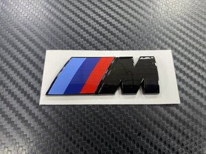 Эмблема на крыло / крышку багажника M-power 73 мм чёрная глянцевая для BMW
