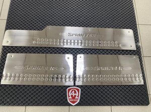Накладки на пороги салона с гравировкой 3 части из нерж. стали (Турция) для Mercedes Sprinter w901 - w905 1998-2005