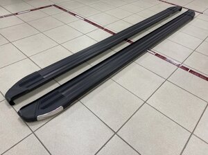 Пороги внешние площадки алюминий Brilliant black (Бриллиант чёрные) для Toyota Proace 2017- L1 (длина 210 см)