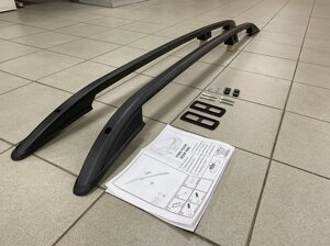 Рейлинги на крышу чёрные продольные (Can Otomotiv) с резиночками для Ford Kuga 2013-2019