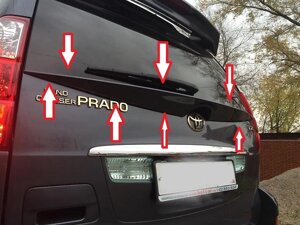 Спойлер под стекло 5 двери "средний" из ABS пластика чёрный (Тайвань) для Toyota Prado 120