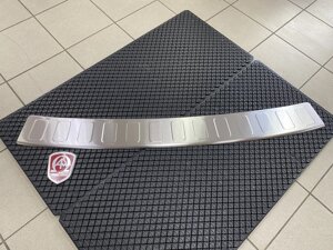Защитная накладка на задний бампер матовая с загибом из нержавеющей стали (Турция) для Citroen SpaceTourer 2017- L2