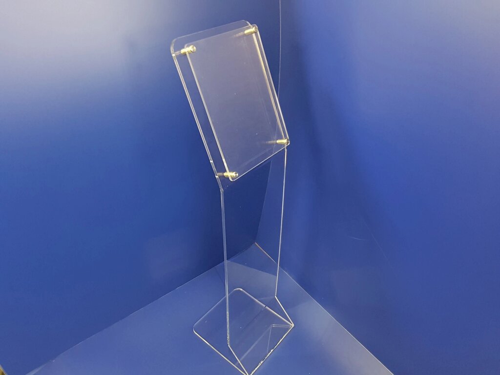 Стойка без кармана прозрачная фа4 от компании Изделия из оргстекла Plexiglas, акрила, Пэт, ПВХ. POS материалы. - фото 1
