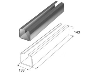 Балка прокатная 138х144х6 L=9м DoorHan для откатных ворот, DHS138/M9