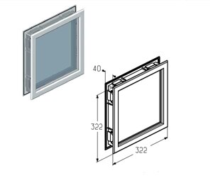 Окно для секционных ворот Alutech серии Trend и ProTrend, W050WH-40