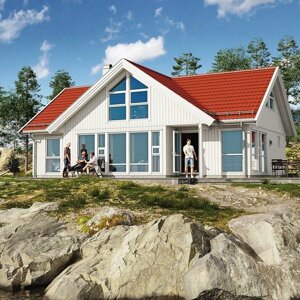 Каркасный мансардный дом Смарт 5B по проекту норвежской компании Салтдальсхитта