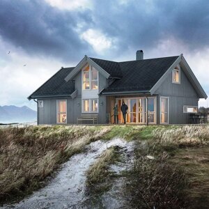 Каркасный мансардный дом Смарт 7B по проекту норвежской компании Салтдальсхитта