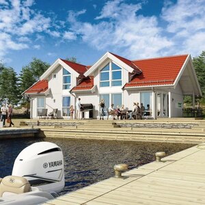 Каркасный мансардный дом Смарт 8 ark по проекту норвежской компании Салтдальсхитта