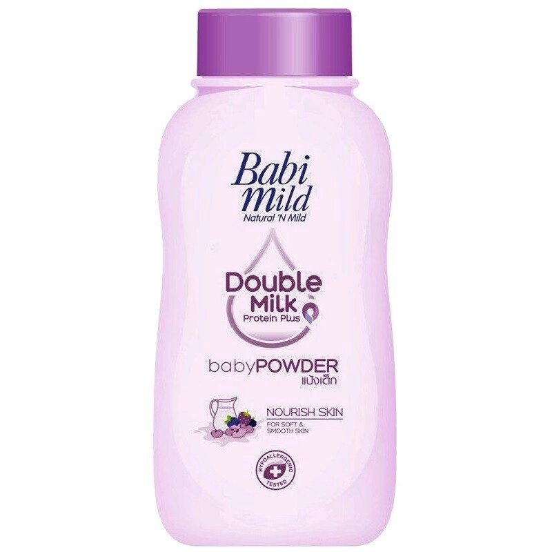 Детская гипоаллергенная присыпка-тальк BABI MILD BABY POWDER DOUBLE MILK PROTEIN PLUS , 180 гр. Таиланд от компании Тайская косметика и товары из Таиланда - Melissa - фото 1