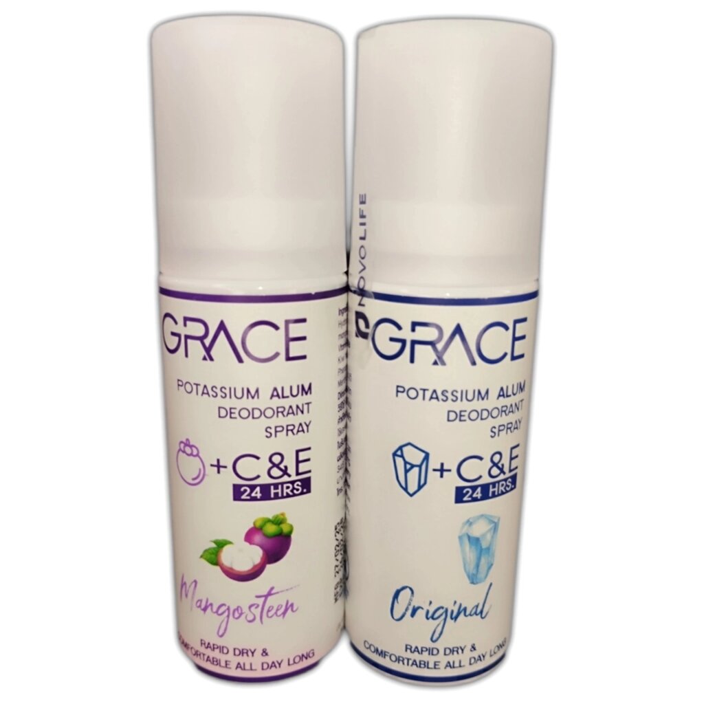 Дезодорант-спрей Grace Potassium Alum Deodorant Mangosteen Spray с квасцами без спирта и парабенов — 24ч защита, 50 мл. от компании Тайская косметика и товары из Таиланда - Melissa - фото 1