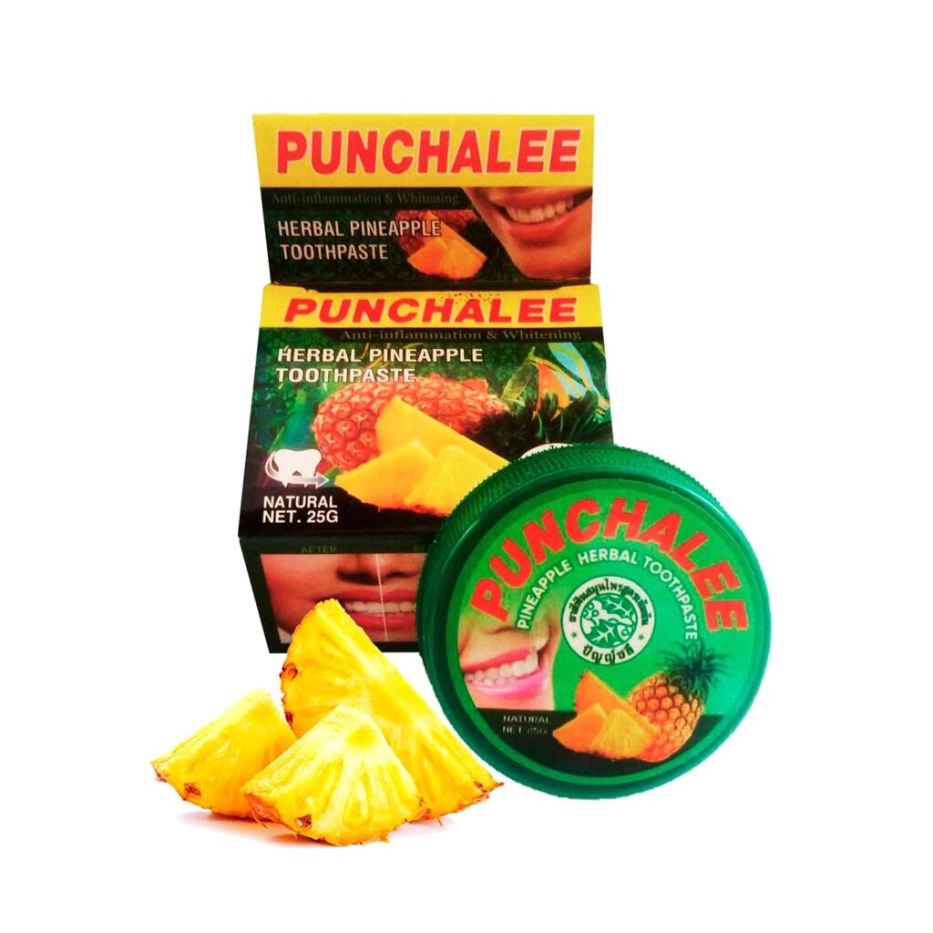 Тайская зубная паста Punchalee Herbal Toothpaste АНАНАС от компании Тайская косметика и товары из Таиланда - Melissa - фото 5
