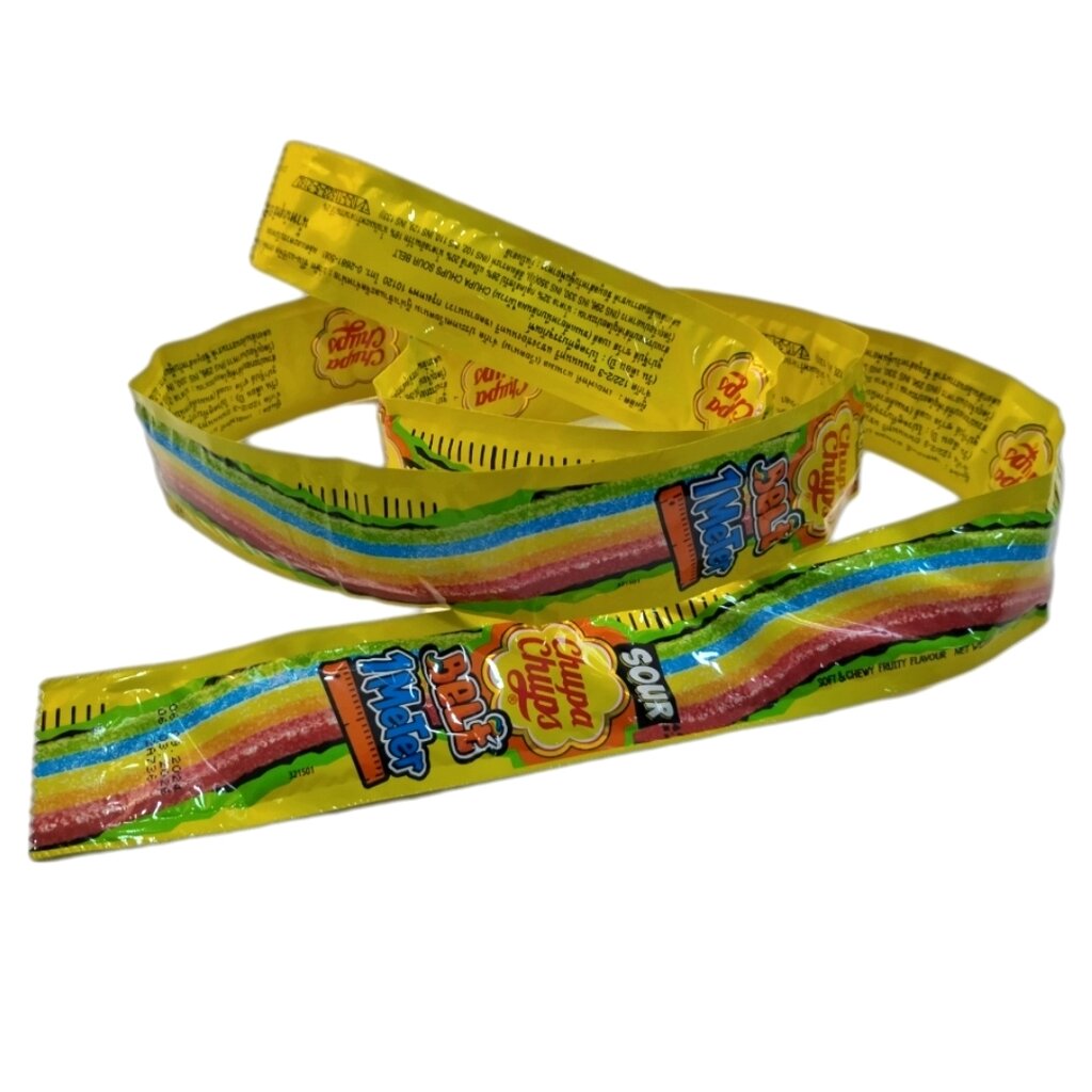 Жевательный мармелад Chupa Chups Sour Belt 1 Meter - Радужная кислая лента от компании Тайская косметика и товары из Таиланда - Melissa - фото 1