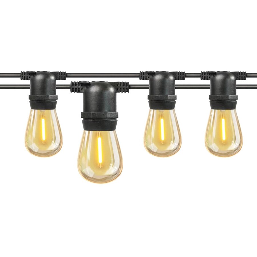 Гирлянда Белт Лайт уличная 10 м 20 ламп Gen-Beltlight-10M-20E27-IP65 Black 663003 шаг 50см 16а 2x1,5mm +3m шнур от компании ИП Набока В.М. - фото 1