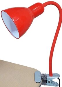 Лампа настольная UT-708 Design Е27 60W красная на прищепке шнур с выкл. 1,5 м