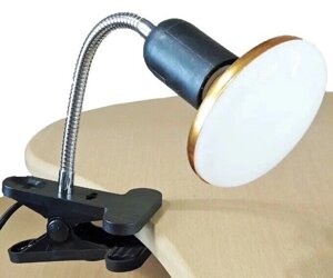 Лампа настольная UT-731 Е27 с LED лампой 12Вт черная на прищепке длина ствола 20см шнур с выкл. 1,1 м