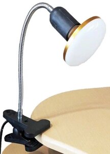 Лампа настольная UT-733 Е27 с LED лампой 12Вт черная на прищепке длина ствола 40см шнур с выкл. 1,1 м