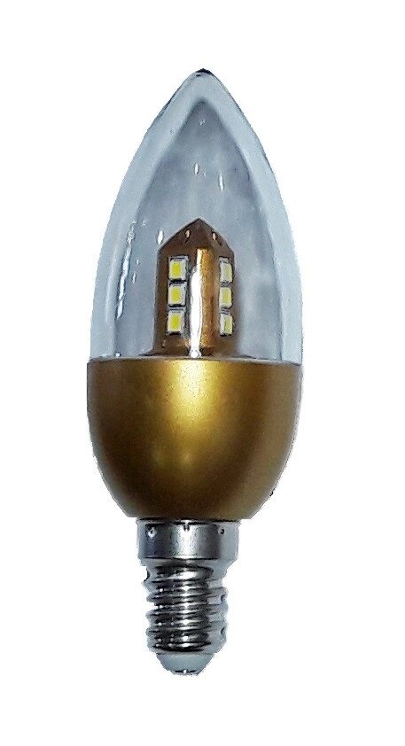 Лампа светодиодная Candle 4Вт 350Лм E14 6000К Gold D0408 Уютель от компании Уютель - фото 1