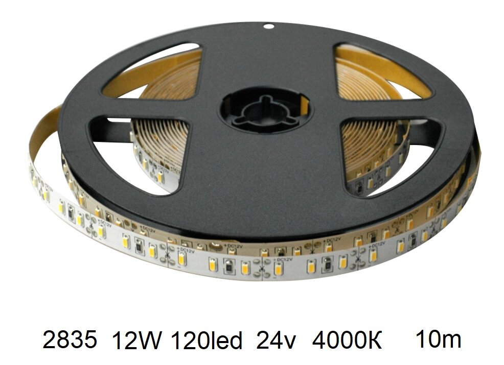 Лента 24в 12Вт 4000 LP2835 120led IP20 нейтральный белый 10м в катушке от компании Уютель - фото 1