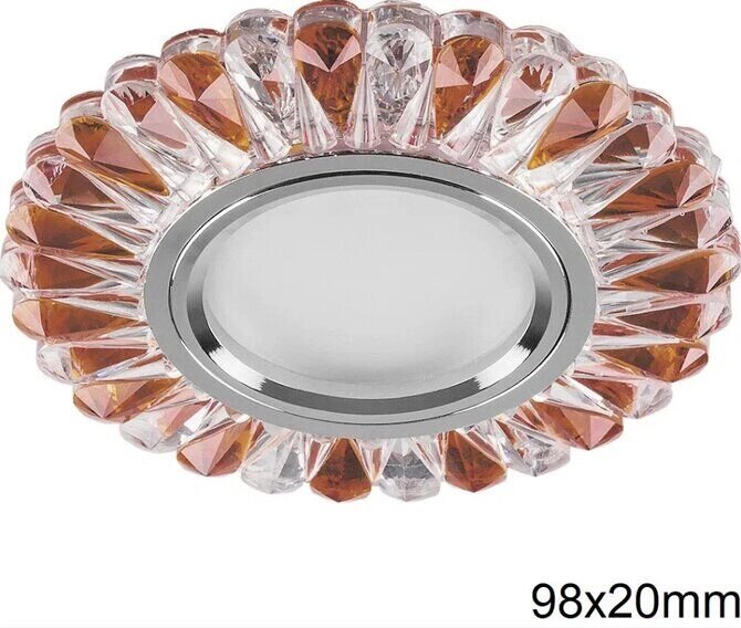 Светильник CD902 прозрачный-коричневый потолочный встраиваемый с LED подсветкой MR16 G5.3 98x20мм Feron 28973 от компании Уютель - фото 1