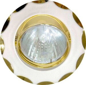 Светильник потолочный 703 MR16 G5.3 35W жемчужное серебро-золото Pearl Silver-Gold поворотный Feron 15174