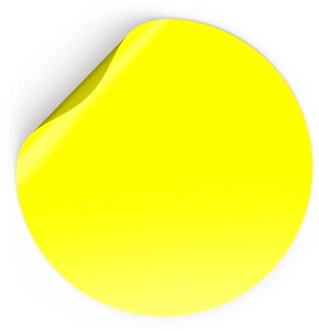Желтый круг, знак «Осторожно»контрастная маркировка) D200 мм