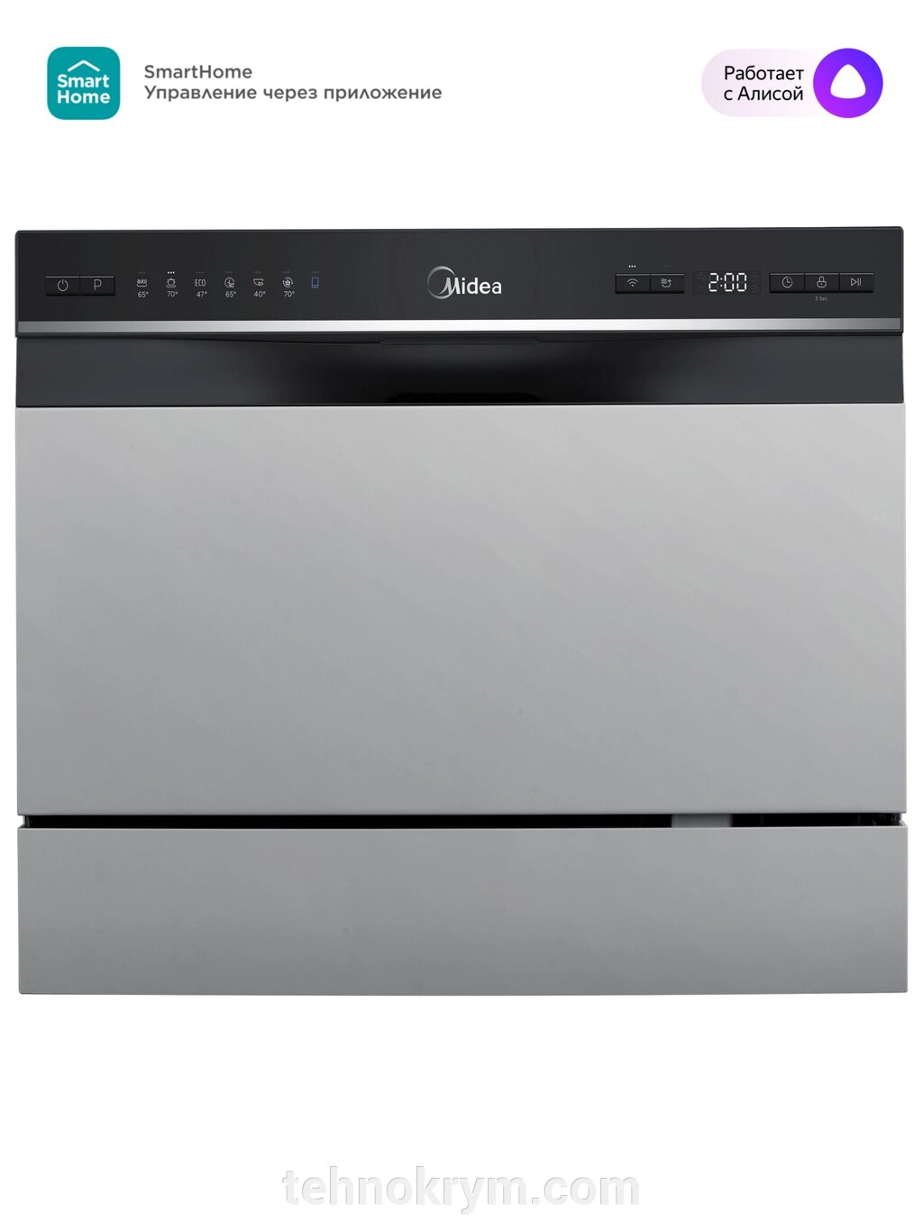 Компактная посудомоечная машина Midea MCFD55S460Si, 6 комплектов, управление через Приложение от компании Интернет-магазин "Технокрым" по продаже телевизоров и бытовой техники - фото 1