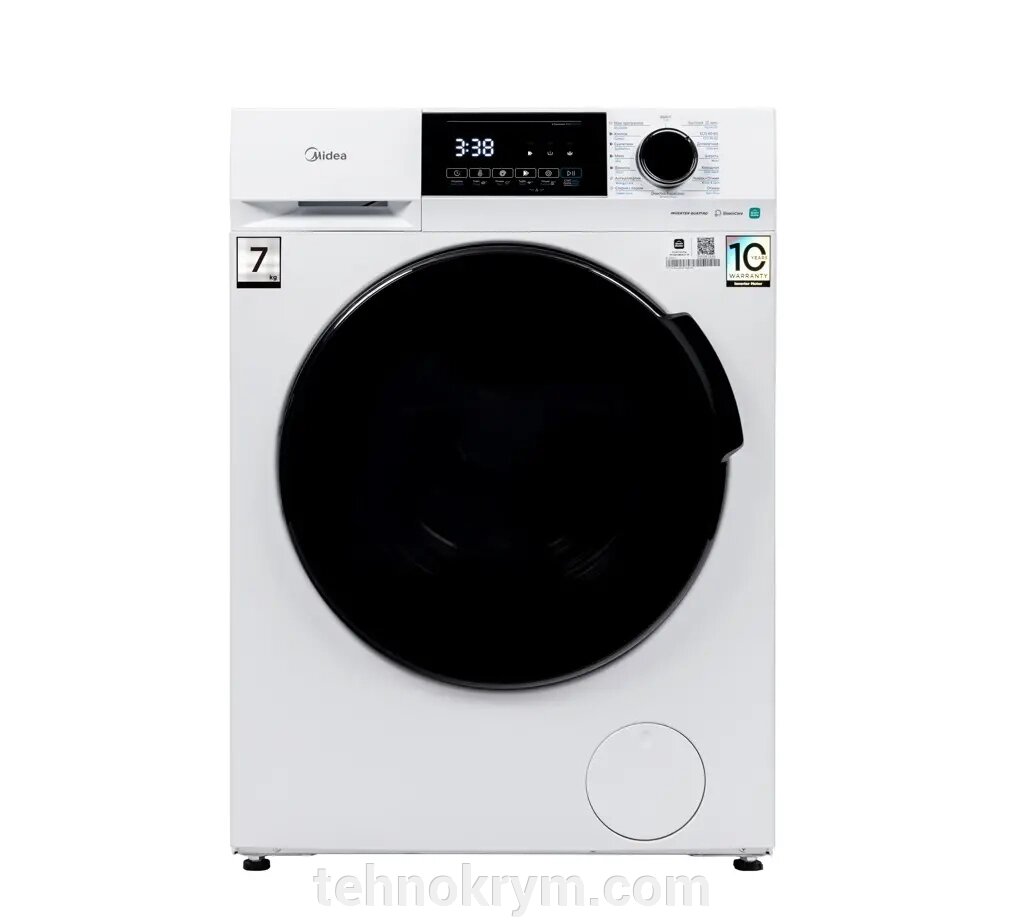 Стиральная машина Midea MFC3712BSW40/W, инверторный мотор, стирка с паром, загрузка 7 кг от компании Интернет-магазин "Технокрым" по продаже телевизоров и бытовой техники - фото 1