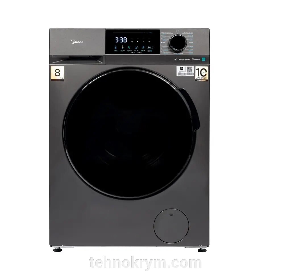 Стиральная машина Midea MFC3814BSW47/S Solar, инверторный мотор, стирка с паром, загрузка 8 кг от компании Интернет-магазин "Технокрым" по продаже телевизоров и бытовой техники - фото 1