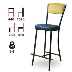 Барный стул для кафе, бара, ресторана Казино М. Металлокаркас, кожзам, ткань.