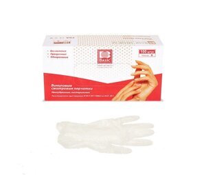 Перчатки медицинские смотровые неопудренные виниловые Basic XL