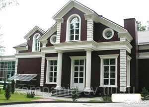 Фасадный архитектурный декор элементы из пенопласта (пенополистирола) для стен фасада дома. Производство декор