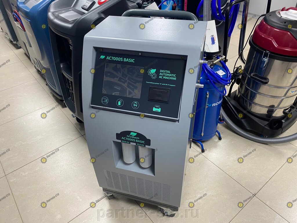 AC7000S Basic GrunBaum с принтером Автоматическая установка для заправки кондиционеров от компании Партнёр-СТО - оборудование и инструмент для автосервиса и шиномонтажа. - фото 1