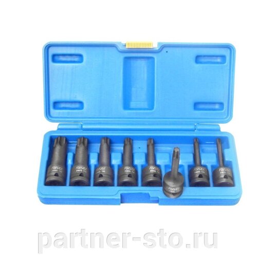 Forsage F-4088MPB Набор головок-бит TORX ударных 8пр. 1/2"T30, Т40, Т45, Т50, Т55, Т60, Т70, 80), в кейсе