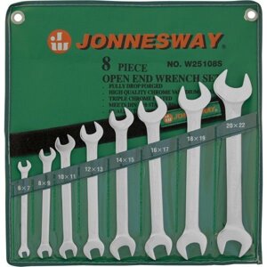 W25108S Jonnesway Набор ключей рожковых 6-22 мм, 8 предметов